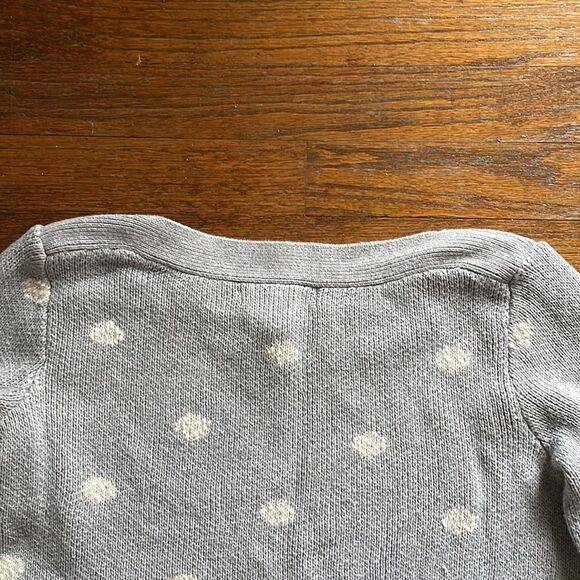 Marled Gray and White Polka Dot Sweater - Picture 8 of 8